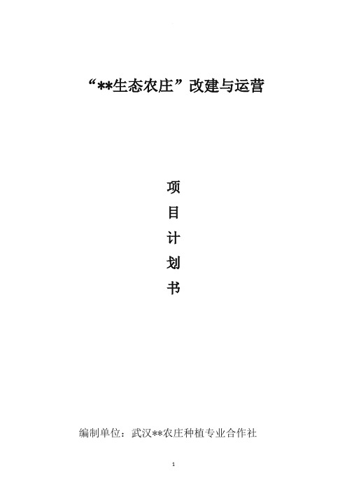 农庄建设与运营计划书