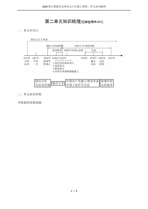 2019秋人教版历史和社会九年级上册第二单元知识梳理