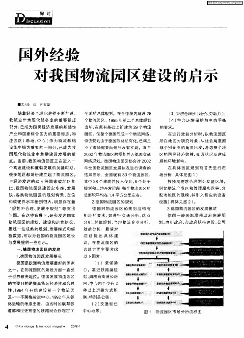 国外经验对我国物流园区建设的启示