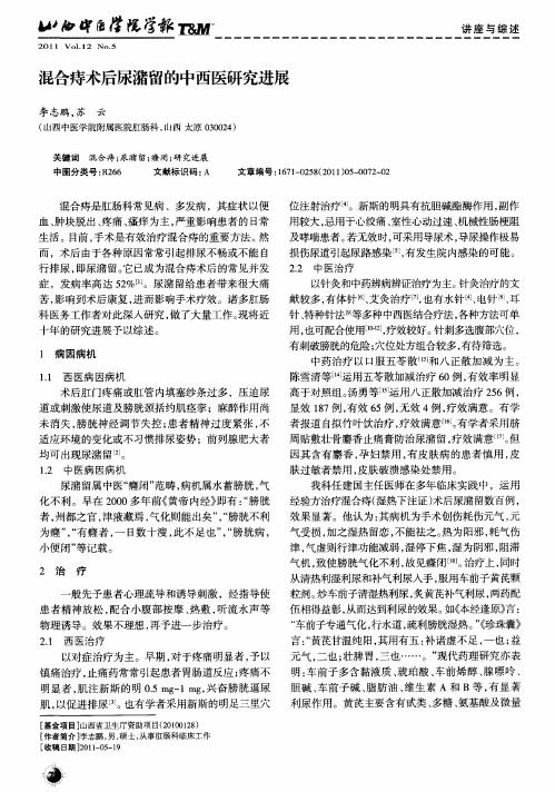 混合痔术后尿潴留的中西医研究进展