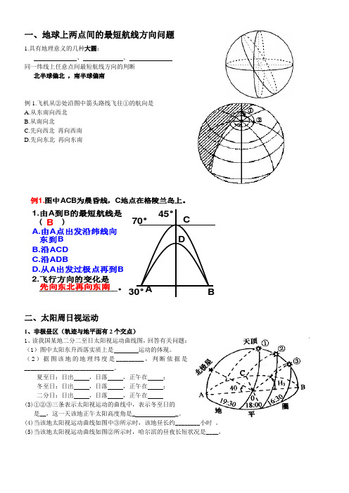 15 1029地球上两点间的最短航线方向问题