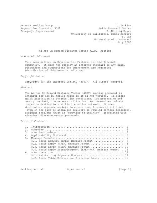 rfc3561-Ad hoc On-Demand Distance Vector (AODV)