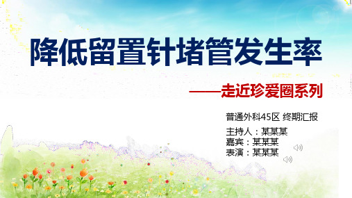 降低留置针堵管发生率品管圈汇报书ppt模板