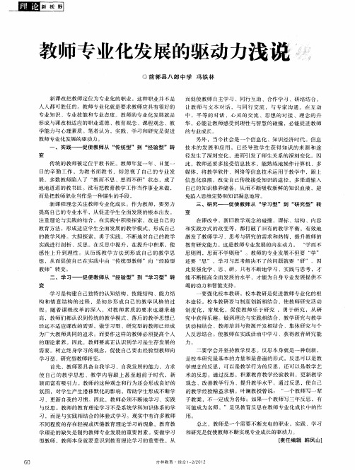 教师专业化发展的驱动力浅说