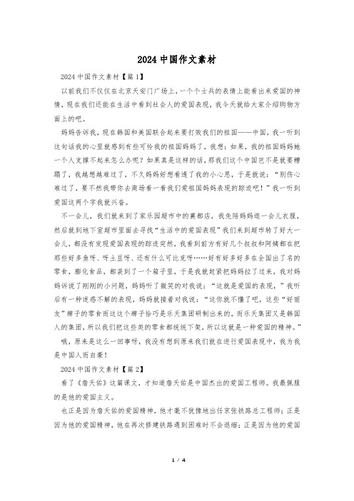 2024中国作文素材