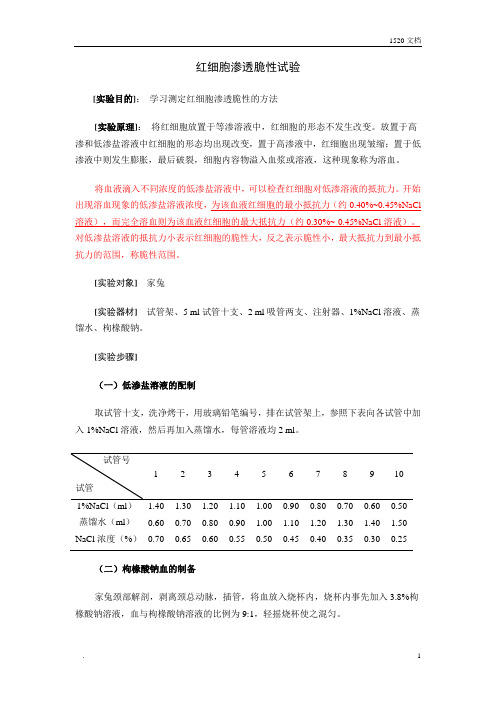 红细胞渗透脆性
