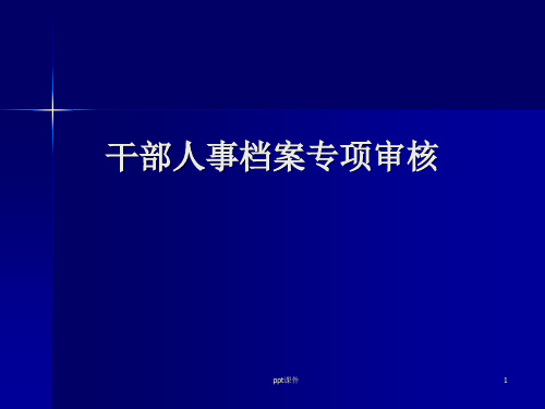 干部人事档案专项审核  ppt课件