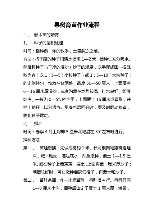 果树育苗作业流程