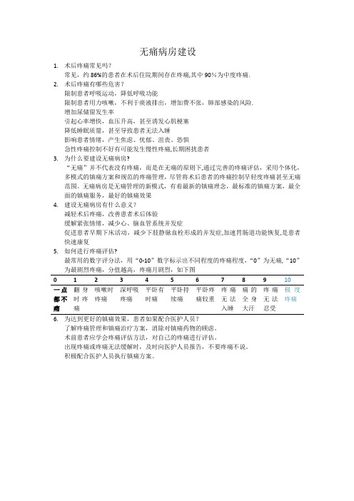 无痛病房建设