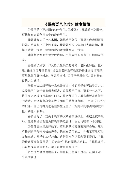 《男生贾里全传》梗概