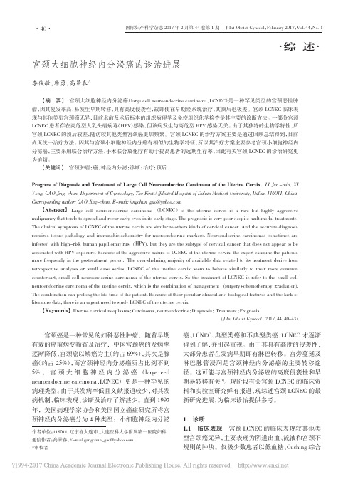 宫颈大细胞神经内分泌癌的诊治进展_李俊敏