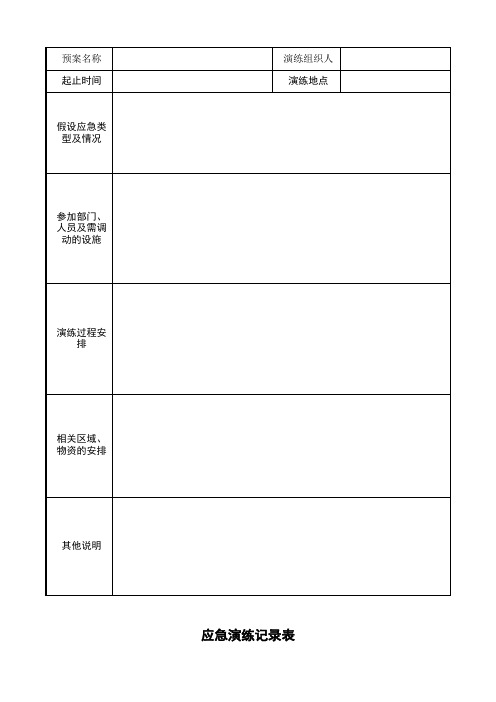 应急演练计划表及记录表