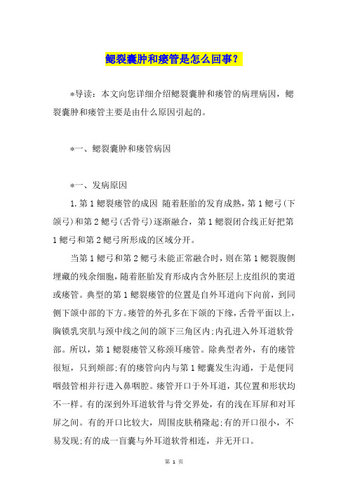 鳃裂囊肿和瘘管是怎么回事？