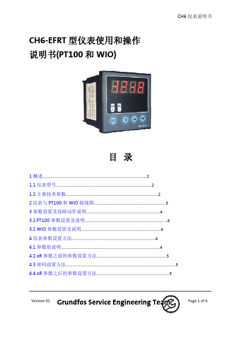 CH6-EFRT型仪表使用和操作说明书(PT100和WIO)