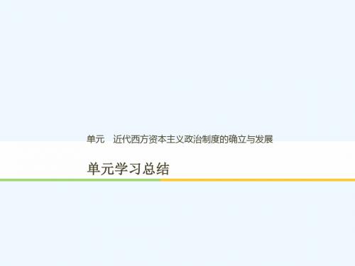 2018-2019学年高中历史 第3单元 单元学习总结讲义 新人教版必修1