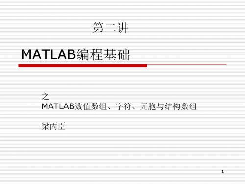 MATLAB编程基础第2讲--数值数组、字符、元胞与结构数组