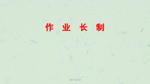 马钢-作业长制课件