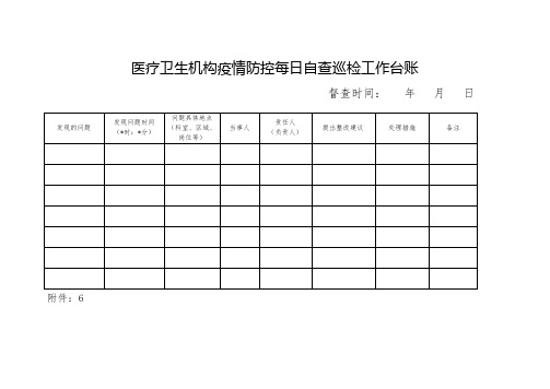 医疗卫生机构疫情防控工作台账汇编