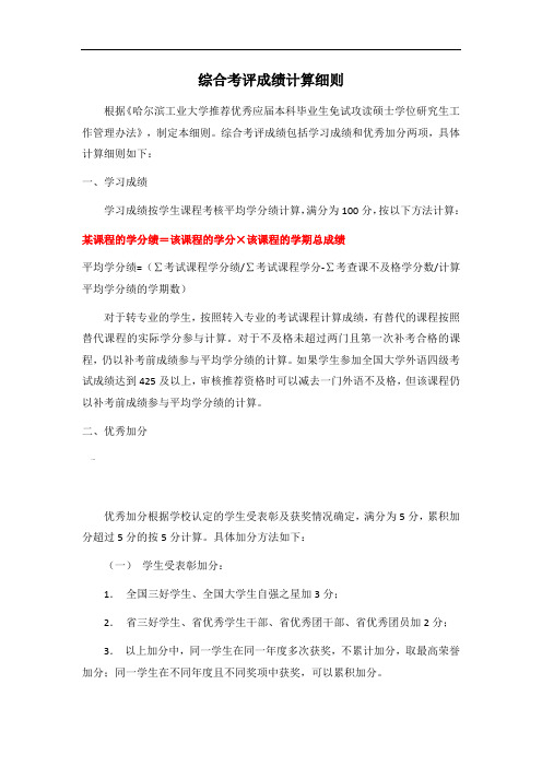 哈工大保研及加分项目规定