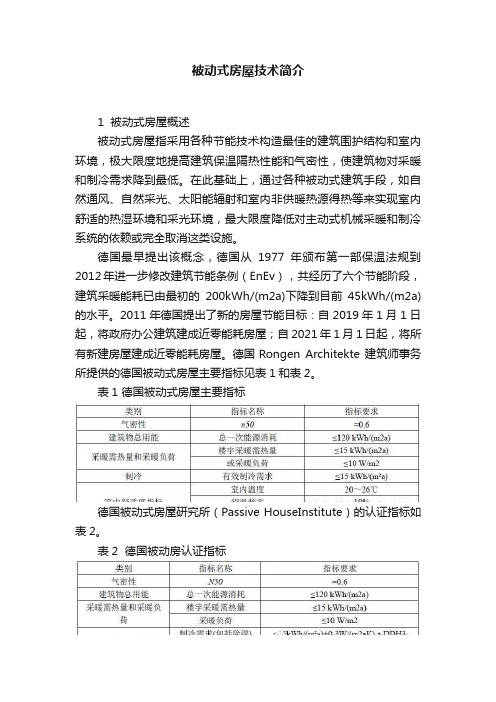 被动式房屋技术简介