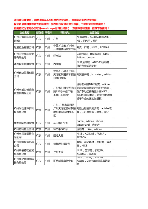新版广东省广州adidas工商企业公司商家名录名单联系方式大全13家
