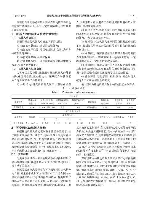 1机器人功能要求及技术性能指标