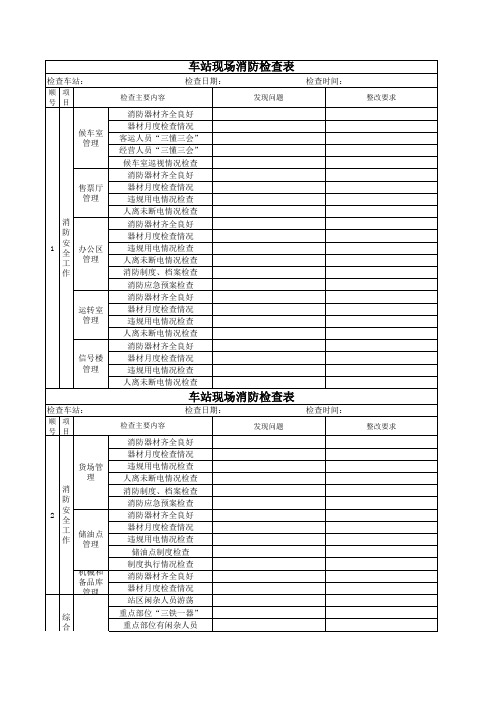 车站现场消防检查表