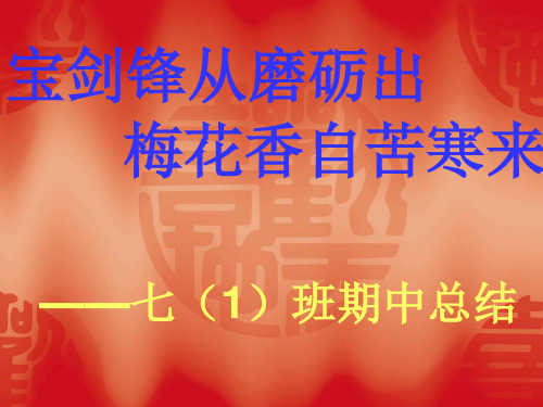 七年级期中考试总结