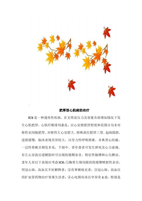 肥厚型心肌病的治疗