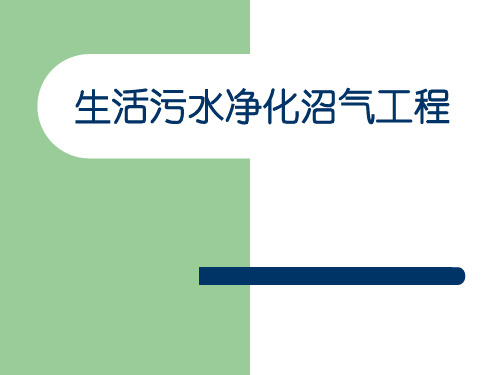 生活污水净化沼气工程