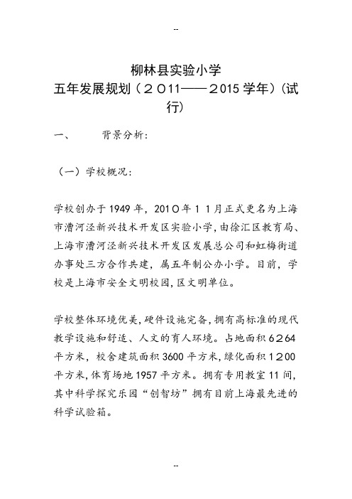 柳林县实验小学五年发展规划DOC