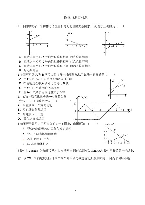高一运动图像与追及问题