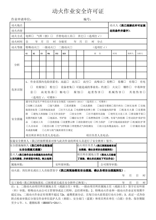 新十大作业安全许可证