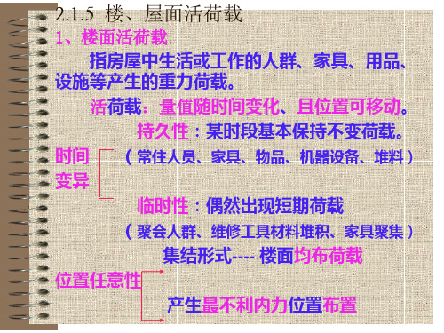 第二(2)讲：楼面荷载、屋面荷载