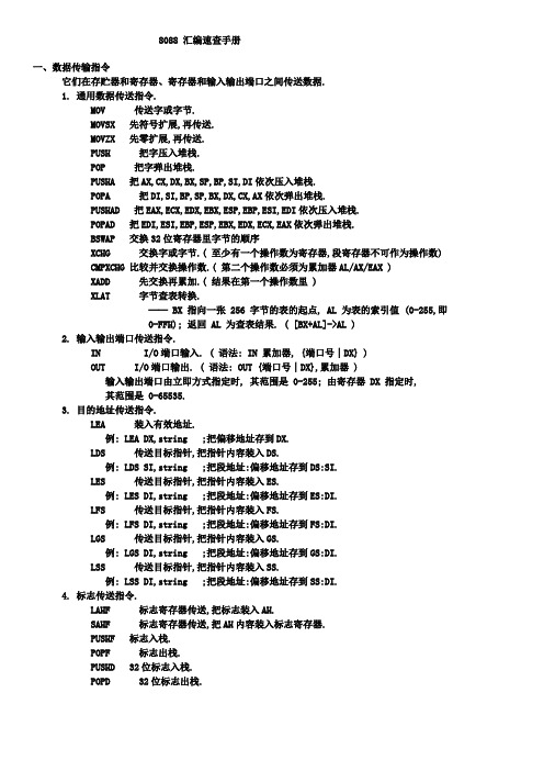 汇编语言8088指令