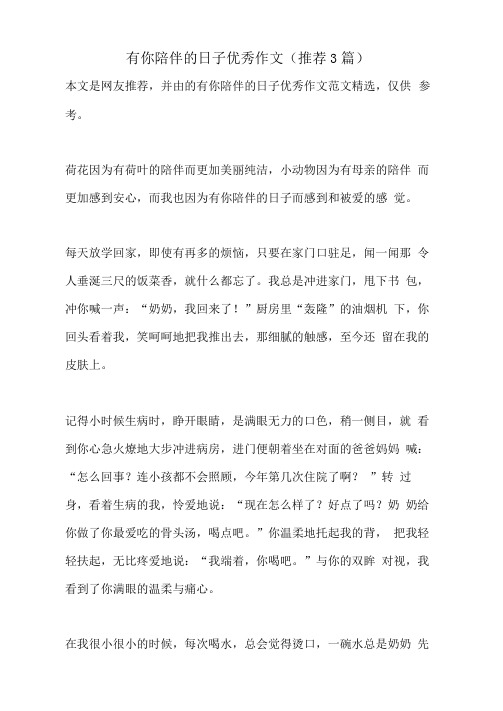 有你陪伴的日子优秀作文(推荐3篇)