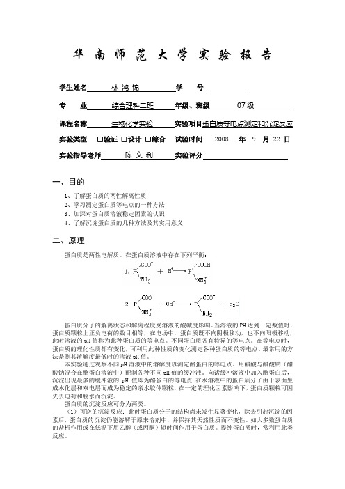 华南师范大学实验报告