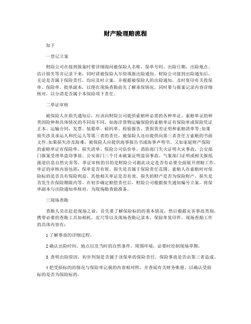 财产险理赔流程