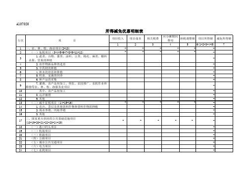 企业所得税汇算清缴申报表-模版