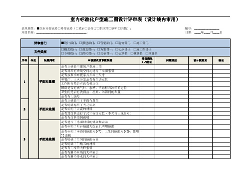 室内标准化户型施工图图纸审查标准及要点(模板)