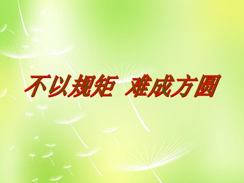 苏教版初一下册政治23.0第23课不以规矩难成方圆PPT课件(2)