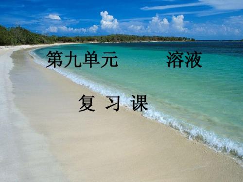 九年级化学第九单元《溶液》复习课件