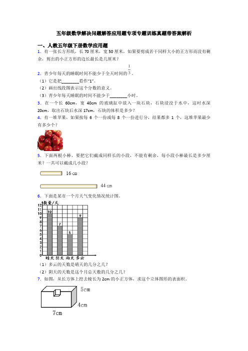 五年级数学解决问题解答应用题专项专题训练真题带答案解析