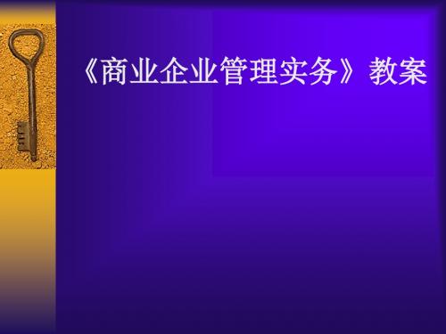 商业企业管理实务教案