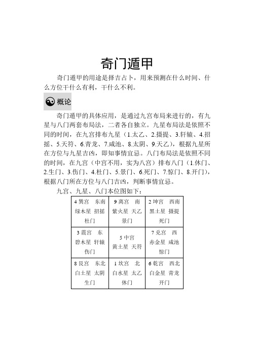 中华传统文化：奇门遁甲简式推算法详细解说