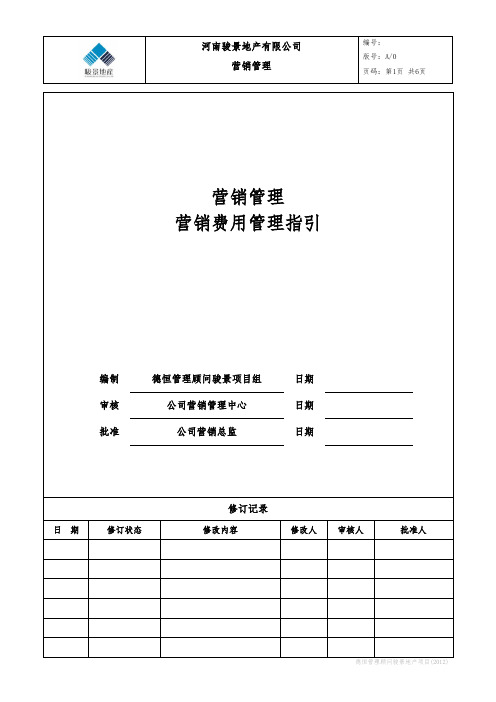 01 公司营销费用管理指引