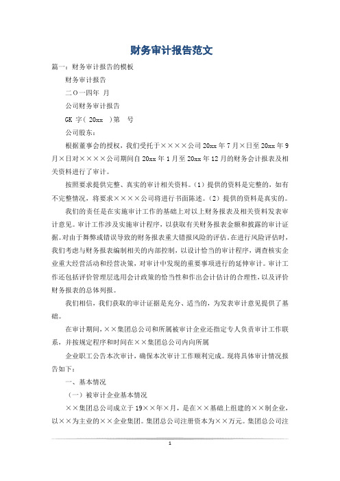财务审计报告范文