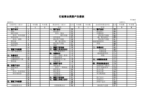 行政事业单位资产负债表