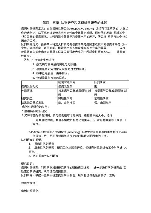 病例对照研究和队列研究的区别