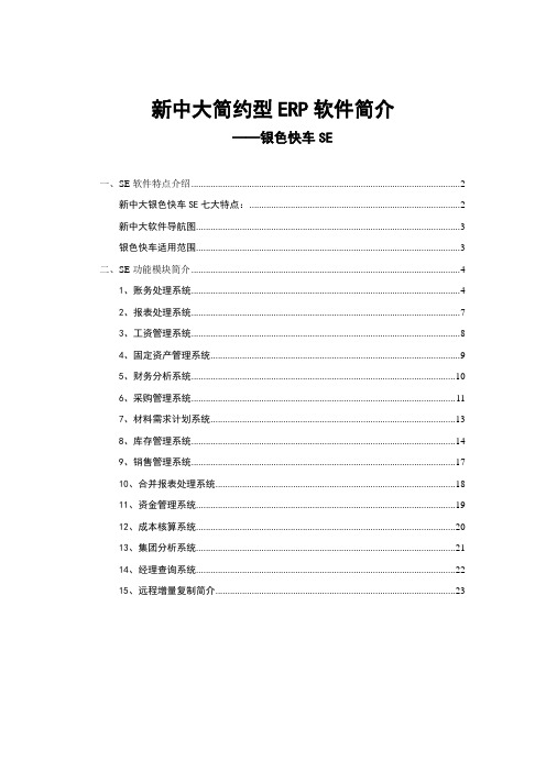 新中大简约型erp软件简介